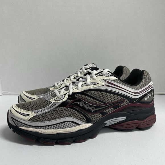 Saucony ProGrid Omni 9 Tan Maroon S70832 8 Size 12 Mesh Runner Workout Sneaker